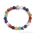 Nouveaux produits 2016 Semi pierre précieuse Lion Head précieuses Chakra Bracelet